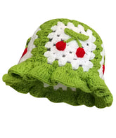 Add a touch of granny-chic sweetness to your wardrobe with our handcrafted crocheted bucket hat! This delightful green accessory features adorable cherry details, perfectly blending vintage charm with kawaii style. This is a snug fit of a classic bucket hat silhouette. Cottagecore vibes